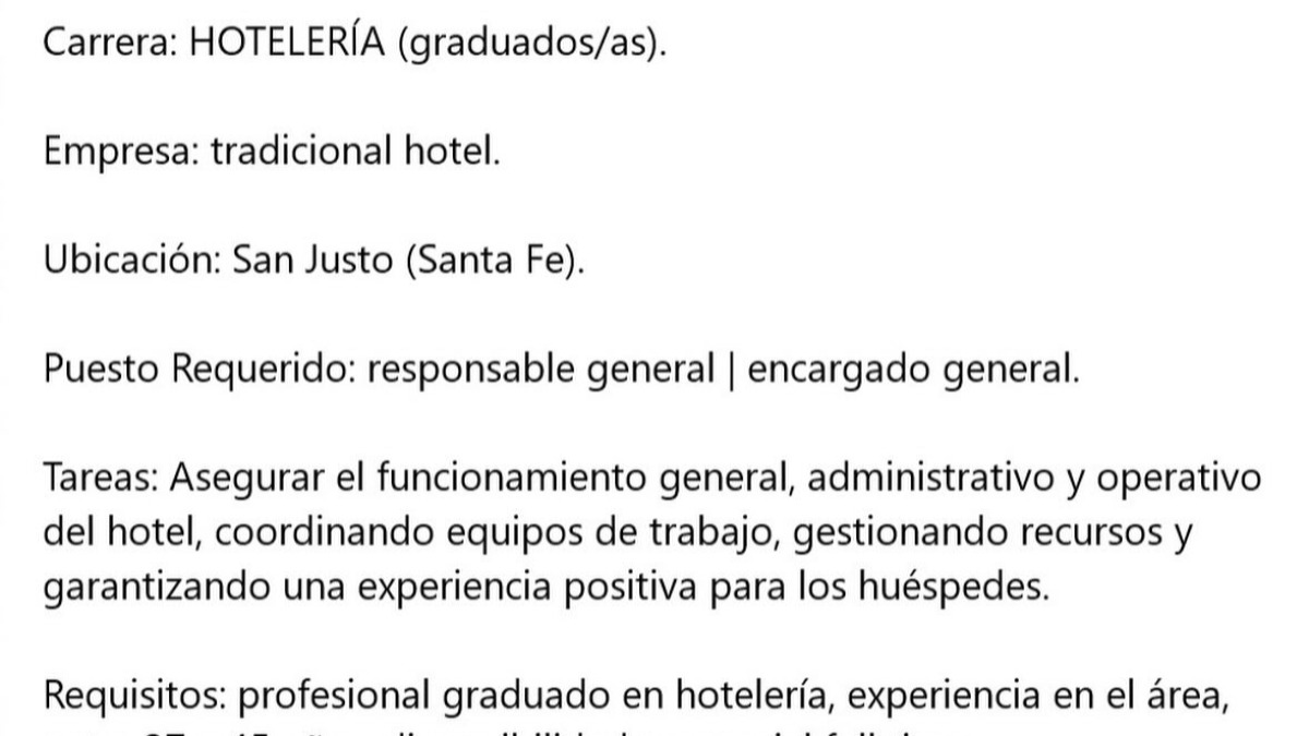 BOLSA DE TRABAJO - Búsqueda N°01/26